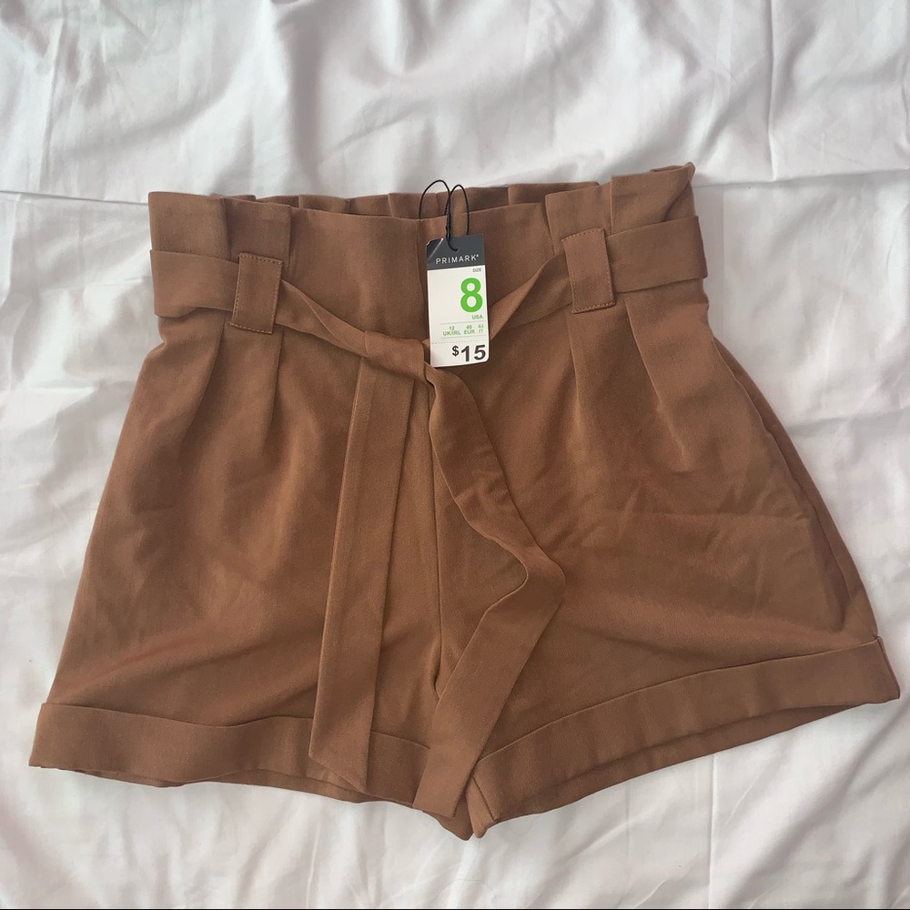 PRIMARK High-Waisted Brown Shorts